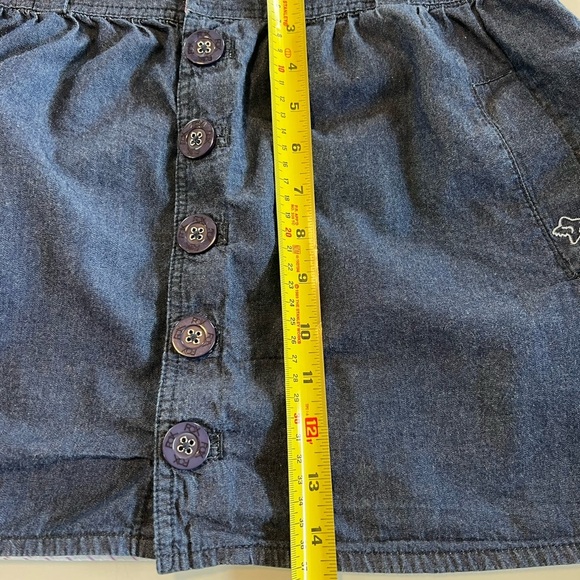 Fox Women's Blue Denim mini Skirt juniors size 5 button up front pockets - Picture 7 of 7